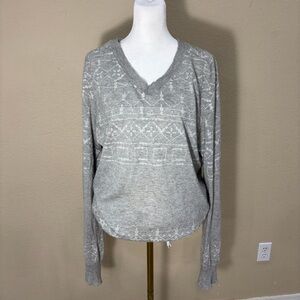 Marc Jacobs Womens Cotton Angora Rabbit Hair Gray Sweater Skull Print Sz M Cozy